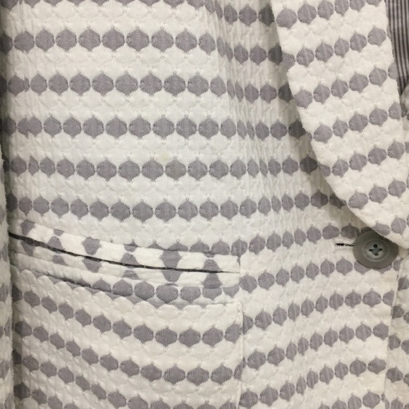 Anthropologie Cartonnier Cottom Blend Grey and White Blazer - Picture 2 of 4